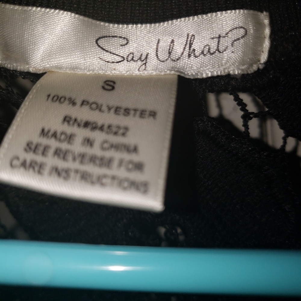 Say what? Black lace see-thru top size small - Picture 4 of 4